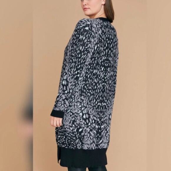 Lane Bryant Leopard Jacquard Animal Print Duster Cardigan Size 18/20 NWT - Picture 1 of 14